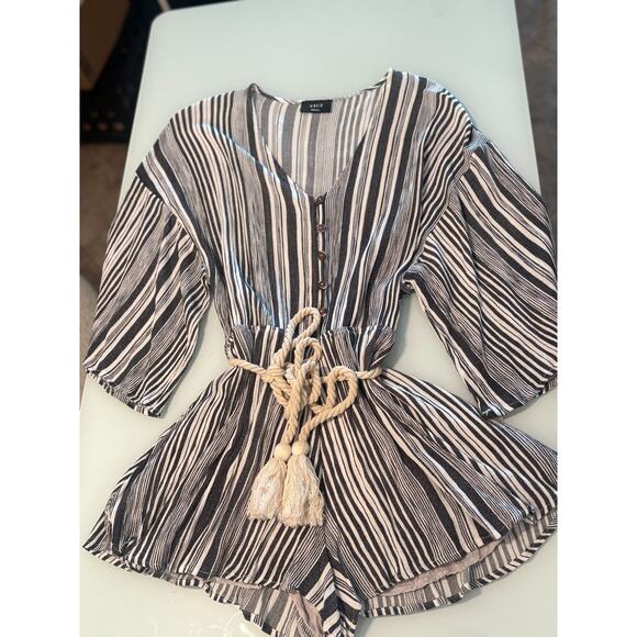 VICI Women's Kimono Sleeve Striped Boho Romper Size Small 0-4 - Picture 6 of 6